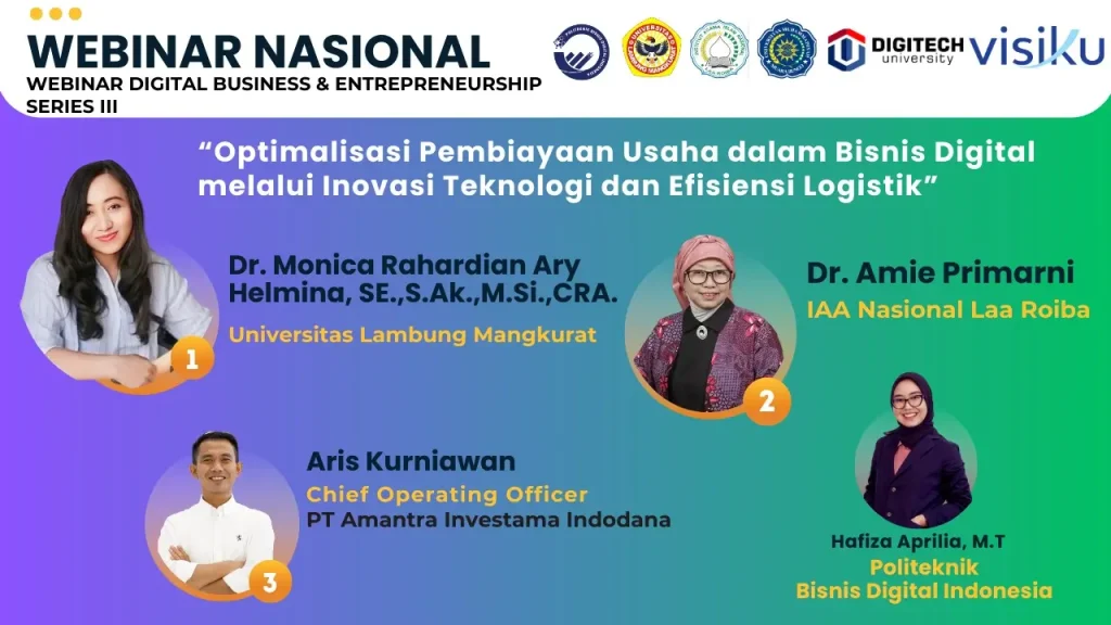 Webinar Nasional Digital & Entrepreneurship Series 3: Optimalisasi Pembiayaan Usaha dalam Bisnis Digital melalui Inovasi Teknologi dan Efisiensi Logistik